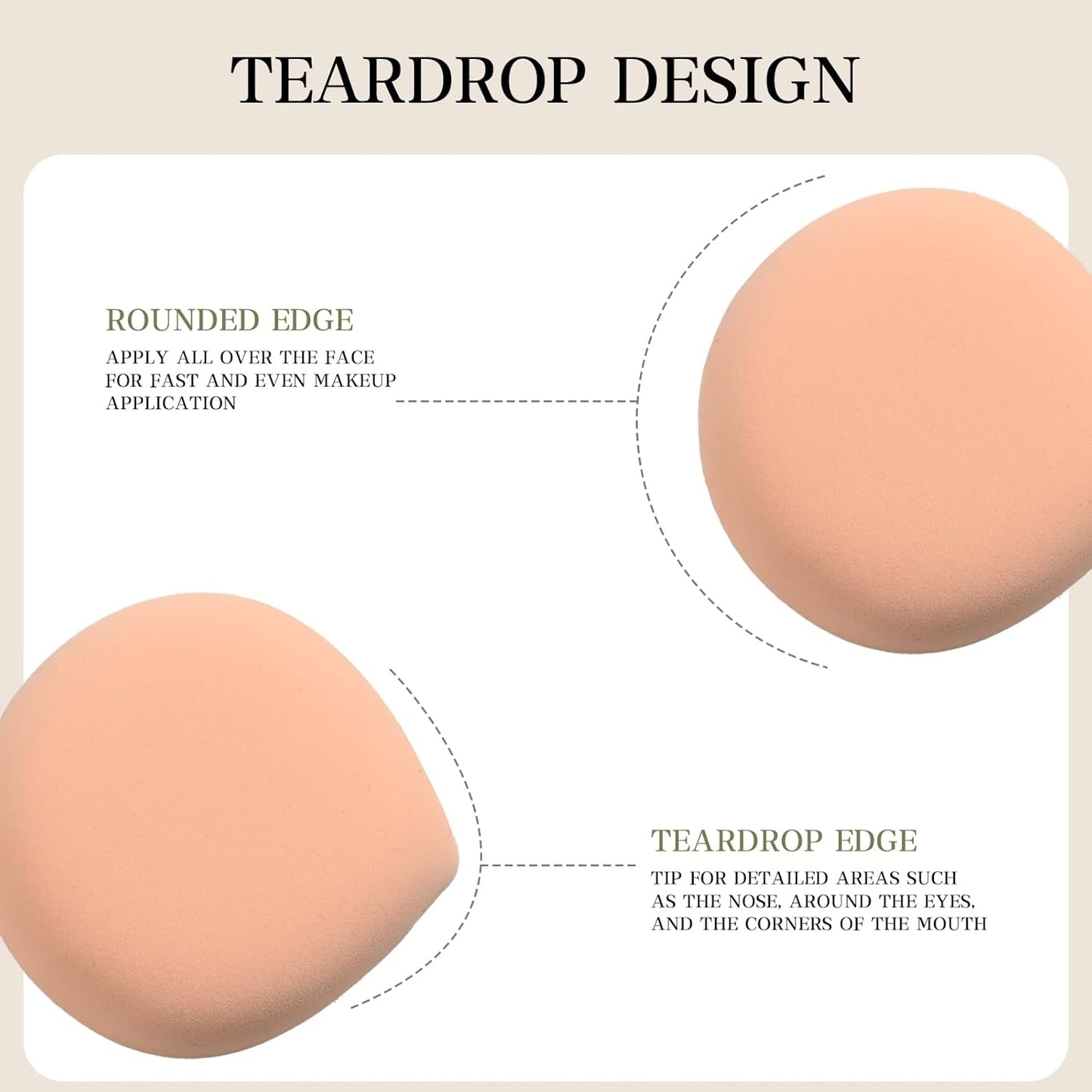 Glowcrazing Soft Foundation Blender Sponges – 5PCS Drop-Shaped Powder Puff Set